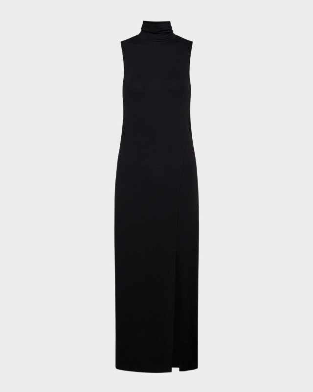 Sleeveless Turtleneck Midi Dress